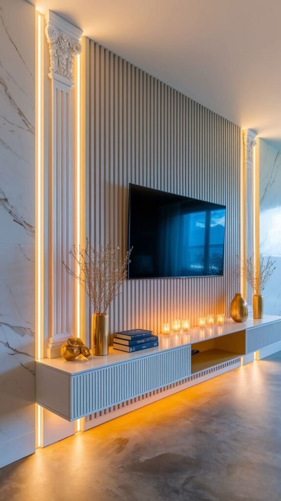 Luxury TV console furniture designed by King Design 237 in Cameroon